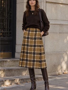 Vintage 70s Clan Laird Scotland Pure Wool Tartan Skirt Size XS